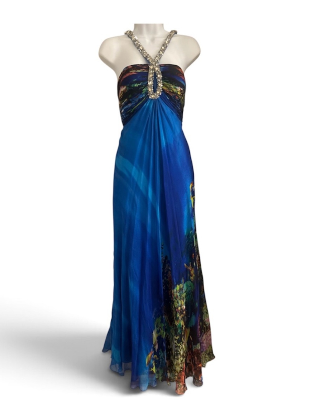 Night Moves Y2K Ocean Print Dress | Size 8